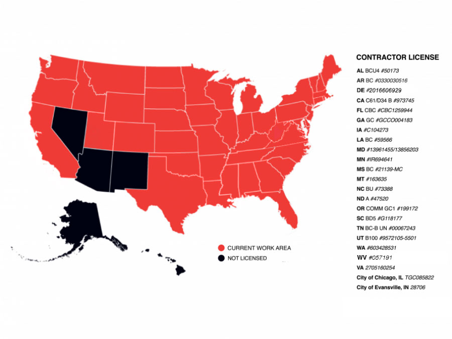 Map of Taylor Bros project locations